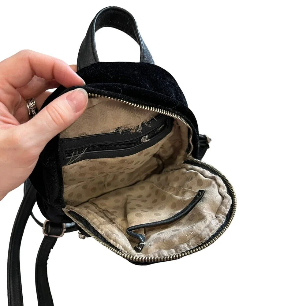 Madden Girl Black Velvet Mini Backpack